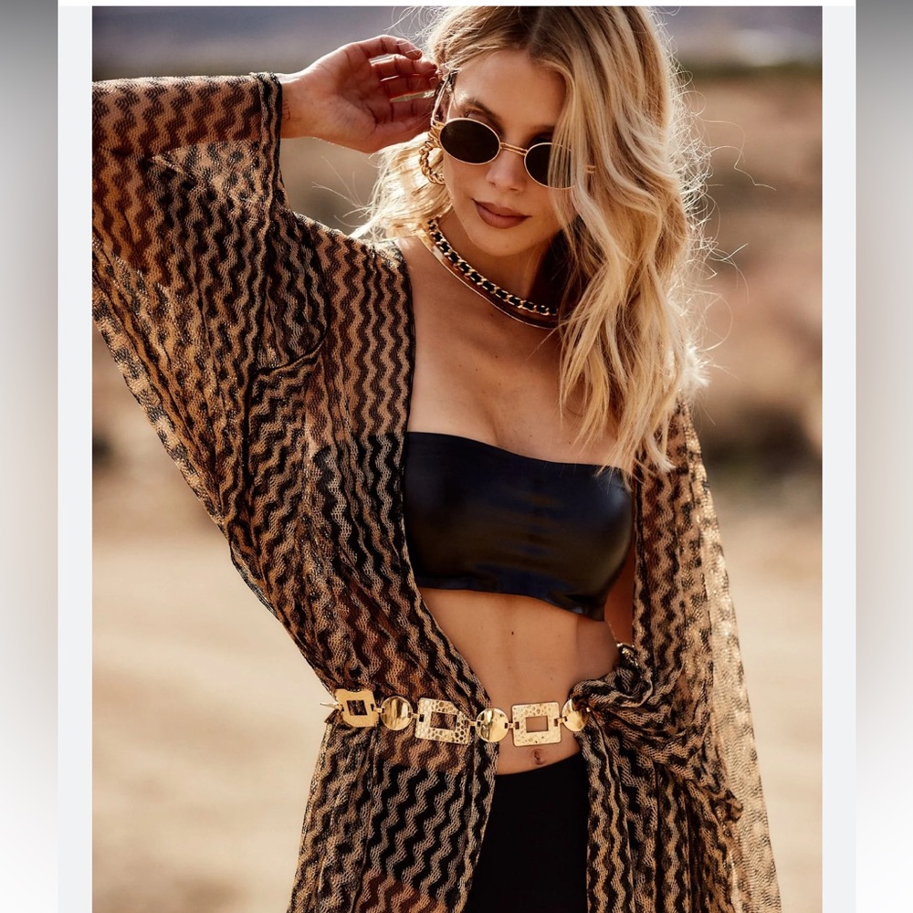 12th tribe Exile Black Vegan Leather Bandeau